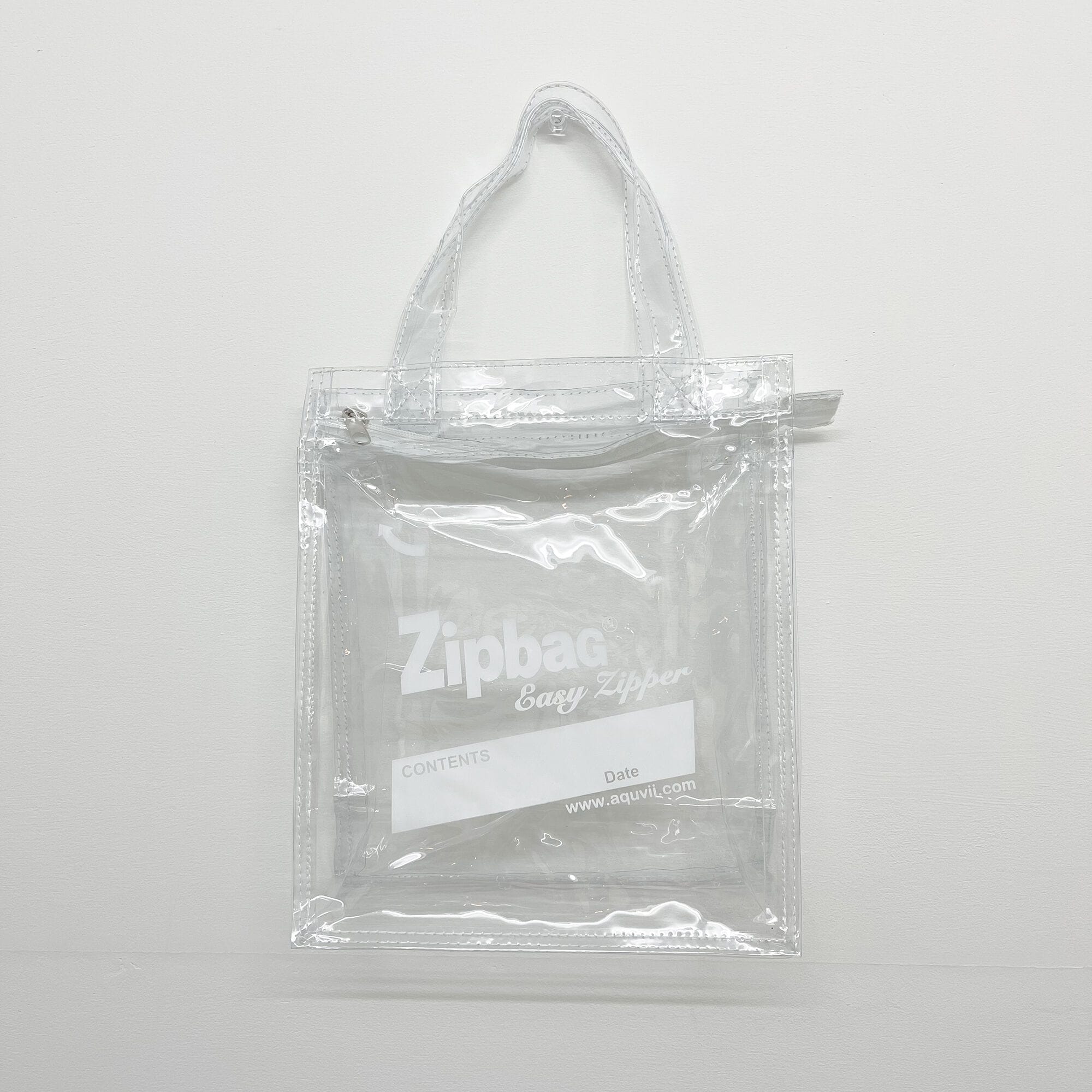 Aquvii(アクビ) | 透明シリーズ 透明バッグ ZIP BAG〈White