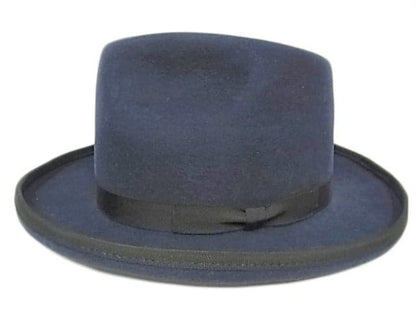 Homburg Vertical Wide Brim Felt Hat〈Navy〉