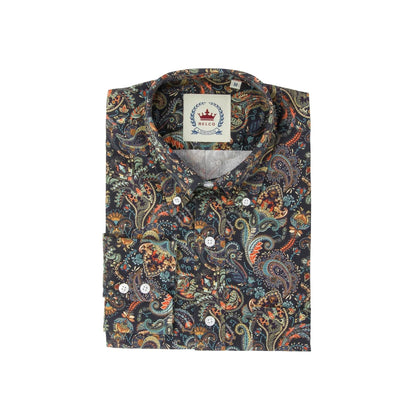 Navy Colourful Paisley Shirt