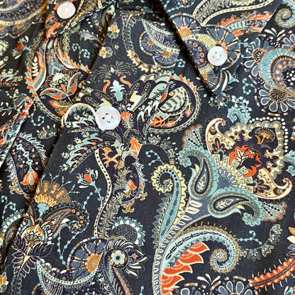 Navy Colourful Paisley Shirt